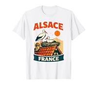 Alsazia Francia Stork Village Viaggio Grafico Maglietta