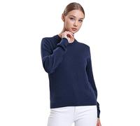 alsestudio Maglione girocollo da donna, 100% cotone, qualità premium, tocco setoso, a maniche lunghe, stile essenziale, maglioni lavorati a maglia per le donne, Marina Militare, M