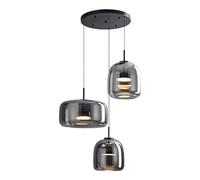 ALSEY Lampade a sospensione Lampada moderna Lampadario moderno a LED Lampadari a sospensione in vetro di metà secolo con paralume in vetro soffiato a bocca ambra Illuminazione a sospensi