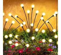 ALSO GO Luci solari per esterni, confezione da 6 luci a 48 LED, impermeabili, luci solari da giardino, per cortile, patio, sentiero, decorazione esterna, regali di giardinaggio per donne, decorazioni