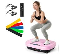 ALSO GO Macchina di esercizio del piatto vibrante per drenaggio linfatico | 10 modalità preimpostate e piattaforma vibrante a 200 livelli per fitness domestico, audio Bluetooth