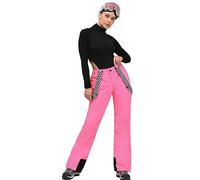 ALSOGO Pantaloni da sci da donna, impermeabili, professionali, antivento, invernali, per esterni, impermeabili, caldi, per escursionismo, snowboard, in softshell con bretelle rimovibili, tuta e