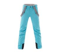 ALSOGO Pantaloni da sci da donna, impermeabili, professionali, antivento, per l'inverno, per l'outdoor, per la pioggia, per lo snowboard, con bretelle rimovibili, tuta e paraneve, Blu, S