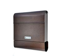 ALSTEN TECH Cassetta delle lettere dal design moderno, in bronzo anticato, da parete, con scomparto per giornali, formato C4, richiudibile, 3 chiavi, targhetta per nome, marrone antico