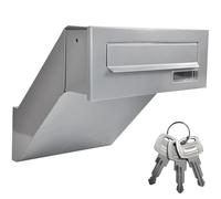 ALSTEN TECH Cassetta delle lettere per la casa o l'ufficio - da parete - cassetta delle lettere con targhetta per il nome - Cassetta delle lettere in argento con inserto A4 - Acciaio zincato -