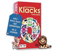Alster- und ElbHarmonie Lettere Klacks - Gioco di carte ABC per bambini a partire dai 4 anni | Gioco educativo con animali e lettere | Alfabeto giocoso apprendimento | 148 carte I 2-10 giocatori