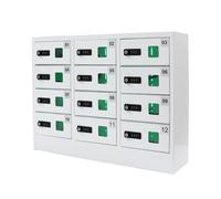 ALSUP Armadietto Porta Cellulare Phone Locker, Sicuro E Comodo in Acciaio A 12 Slot, di Ricarica per Aula