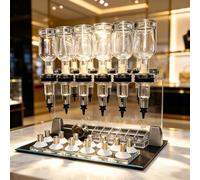 ALSUP Dispenser Manuale di Profumo 12 Flaconi 200ml, Riempitrice Liquida con Teste Pompa Regolabili e Tazze di Prova, Supporto Tester per Negozi e Uso Domestico