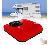 ALSUP Il condizionatore d'Aria 12V DC/condizionatore Ultrasottile da Tetto per Auto è applicabile a Minivan, Veicoli, Case, Camion, Veicoli agricoli, escavatori, ECC.,Red-12V