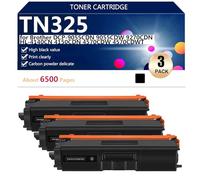Alta Capacità TN325 Cartuccia Toner di Ricambio per Brother DCP-9055CDN 9055CDW 9270CDN HL-4140CN 4150CDN 4570CDW 4570CDWT MFC-9460CDN Stampanti, Trasparenti e Resistenti,Black-3 pack