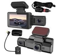 Alta Definizione 3" Car Front and Rear Dashboard Cam 2 Channel | Registrazione in loop del veicolo per la sicurezza di guida 24 ore modalità parcheggio grandangolare per uomini, donne