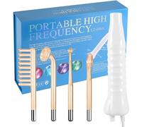 Alta frequenza professionale del viso e dei capelli - High Frequency Wand - Alta frequenza estetica facciale - Macchina rimuove rughe, acne e macchie sulla pelle - Tecnologia LED con 4 elettrodi