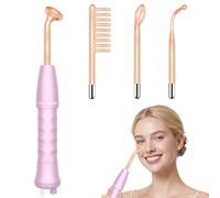 Alta Frequenza Viso, ROMMQB Bacchetta ad Alta Frequenza Professionale con 4 Tubi Neon, Portatile Macchina Facciale ad Alta Frequenza per Rafforzamento Della Pelle, Rughe, Acne, Crescita dei Capelli