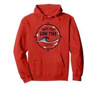 Alta Marea Bassa Marea Malato Soggiorno al Tuo Fianco Nautico Felpa con Cappuccio, Unisex per Adulti, Rosso, L