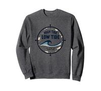 Alta Marea Bassa Marea Malato Soggiorno al Tuo Fianco Nautico Felpa, Unisex per Adulti, Grigio Scuro, XL