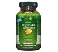 Alta Potenza Mega D3 E K2 Più Estratto Di Curcuma 60 Softgel Di Irwin Naturals