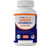 Alta Potenza, Vitamina B1, 500 Mg, 120 Caps Tiamina Non OGM/Senza Glutine
