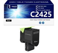 Alta Resa C2425 Cartuccia Toner di Ricambio per Lexmark C2325 MC2325 C2425 MC2425 MC2535 MC2640 Stampanti, Nitida e Resistente,Black-1 pack
