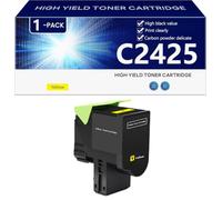 Alta Resa C2425 Cartuccia Toner di Ricambio per Lexmark C2325 MC2325 C2425 MC2425 MC2535 MC2640 Stampanti, Nitida e Resistente,Yellow-1 pack