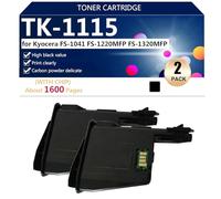 Alta Resa TK-1115 Cartuccia Toner di Ricambio per Kyocera FS-1041 FS-1220MFP FS-1320MFP Stampanti, Chiara e Resistente,Black-2 pack