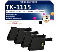 Alta Resa TK-1115 Cartuccia Toner di Ricambio per Kyocera FS-1041 FS-1220MFP FS-1320MFP Stampanti, Chiara e Resistente,Black-4 pack