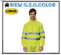 ALTA VISIBILITA Felpa pyle HV zip corta con bande arancio