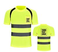 Alta visibilità Stampato delle magliette di personalizzato camice di lavoro riflettenti di sicurezza di alta visibilità (M, Giallo)