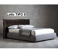 Altacorte Letto king size imbottito con testiera e contenitore Pegaso Tipo 8 da 180 cm