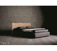 Altacorte Letto king size imbottito con testiera e contenitore Wood Tipo 8 da 180 cm