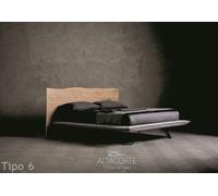 Altacorte Letto king size imbottito con testiera Wood Tipo 6 da 180 cm
