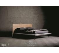 Altacorte Letto king size imbottito con testiera Wood Tipo 7 da 180 cm