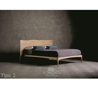 Altacorte Letto matrimoniale con testiera Wood Tipo 2 da 160 cm