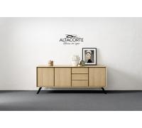 Altacorte Madia in appoggio Nook con basamento in metallo da L.197,5 cm e H.79,5 cm - 3 ante e 3 cassetti