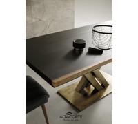 Altacorte Tavolo fisso Athena con struttura in ferro e piano in laminam con dimensioni a scelta