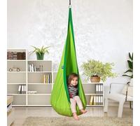 Altalena a Forma di Capsula Luminosa, Sedia a Dondolo sospesa con luci a LED, Sedia a Dondolo sensoriale in Cotone con Cuscino Gonfiabile e Tutti Gli Accessori, Altalena a Forma di Capsula(Green)