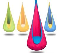 Altalena a Forma di Capsula Luminosa, Sedia a Dondolo sospesa con luci a LED, Sedia a Dondolo sensoriale in Cotone con Cuscino Gonfiabile e Tutti Gli Accessori, Altalena a Forma di Capsula(Pink)