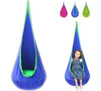 Altalena a Forma di Capsula Luminosa, Sedia a Dondolo sospesa con luci a LED, Sedia a Dondolo sensoriale in Cotone con Cuscino Gonfiabile e Tutti Gli Accessori, Altalena a Forma di Capsula(Blue)