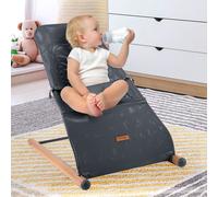 Altalena Bambino Babywippe Babywiege Mesh Rivestimento Lavabile Legno Antracite