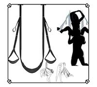 Altalena Con Cuscino In Pelle Di Peluche Nera, Altalena Da Yoga Appesa Per Il Relax Interno Ed Esterno