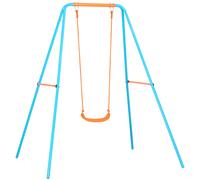 Altalena da Giardino 163x145x181 cm 1 Posto in Acciaio e PE Blu e Arancione