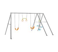 Altalena da giardino 4 giochi per bambini 3-10 anni 2 seggiolini 1 dondolo e anelli da ginnastica INTEX 44131