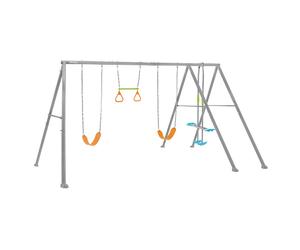 Altalena da giardino 4 giochi per bambini 3-10 anni 2 seggiolini 1 dondolo e anelli da ginnastica INTEX 44131