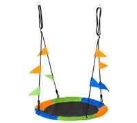 Altalena da giardino nido regolabile Outsunny con corde e bandiere per bambini