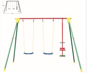 Altalena da giardino per bambini seggiolino 3 posti 294x166 H200cm con cavallina