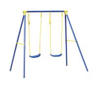 Altalena 2 Posti Bambini Blu Struttura Metallo Alt 182 Giochi 3-12 anni Max 50kg
