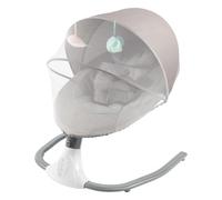 Altalena elettrica per bambini, con zanzariera, pieghevole, timer e musica, vibrazioni, cintura di sicurezza, giocattolo musicale, USB, per bambini da 0 a 12 mesi (grigio)