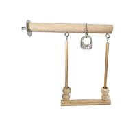 Altalena in legno per uccelli con ponte a scala e campanelli - Gioco di arrampicata per esercizi per pappagalli, are e uccelli di medie dimensioni,Marrone,Come mostrato