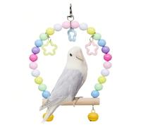 Altalena in legno per uccelli per Cocorite, Pappagalli, Giocattolo a Pendolo con Perline in Acrilico e Altalena a Macaron, Colore Casuale, per Supporti della Gabbia, Parco Giochi della Gabbia Tagli Un