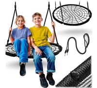 Neo-Sport Altalena a nido per esterni, 100 cm, con telaio, carico massimo 150 kg, impermeabile, rotonda, colore nero