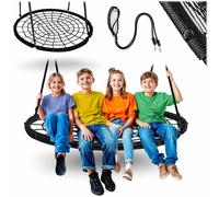 Neo-Sport Altalena a nido per esterni, 120 cm, con telaio, carico massimo 150 kg, impermeabile, rotonda, colore nero